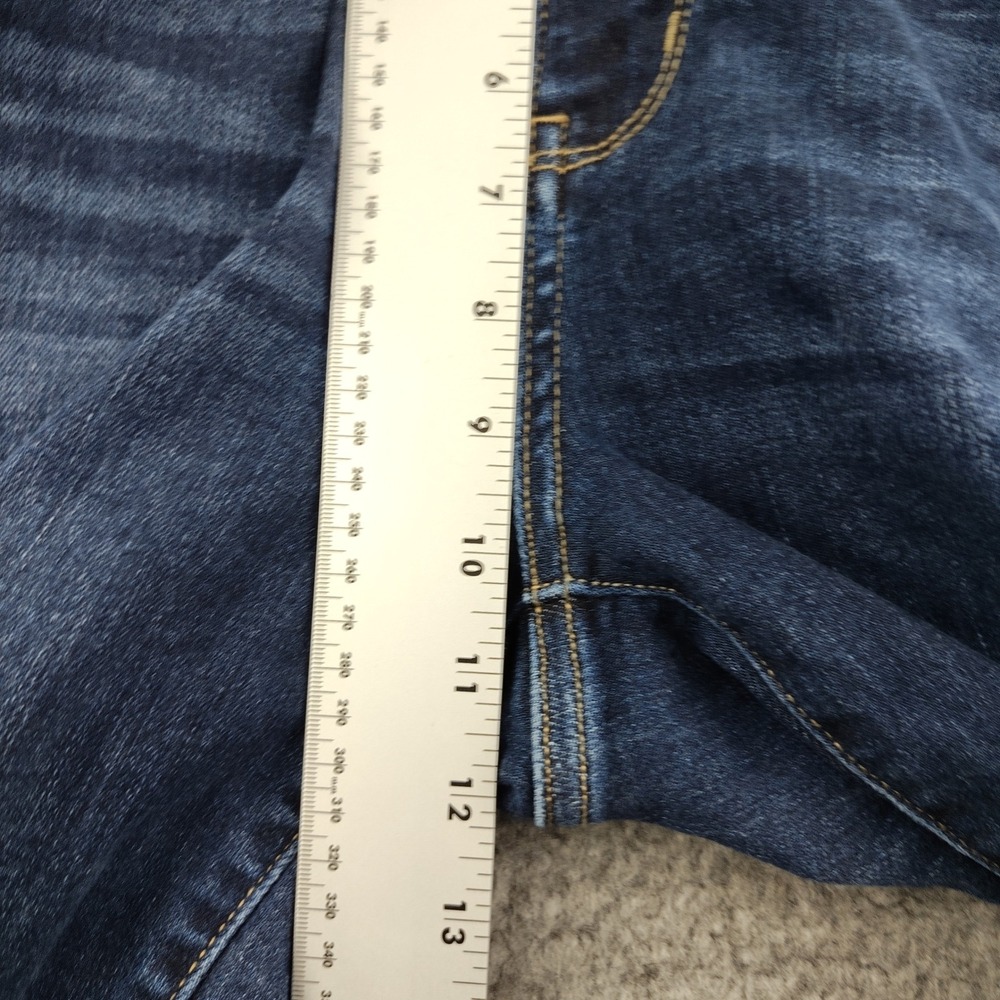 Judy Blue Jeans 28x24 Sz 7 Cropped Fit Dark Blue Distressed Stretch EUC - Picture 4 of 7